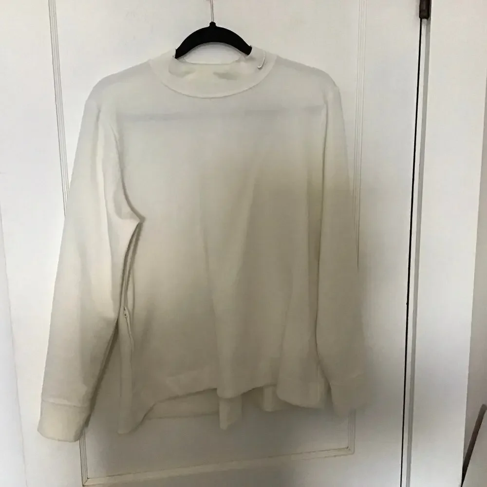 Nike Cream Mock Neck Sweatshirt with Adjustable zippered back Large